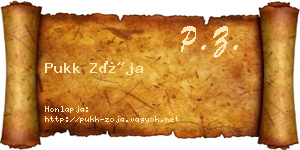 Pukk Zója névjegykártya